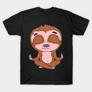 Funny Cute Meditating Smiling Sloth in power saving mode T-Shirt